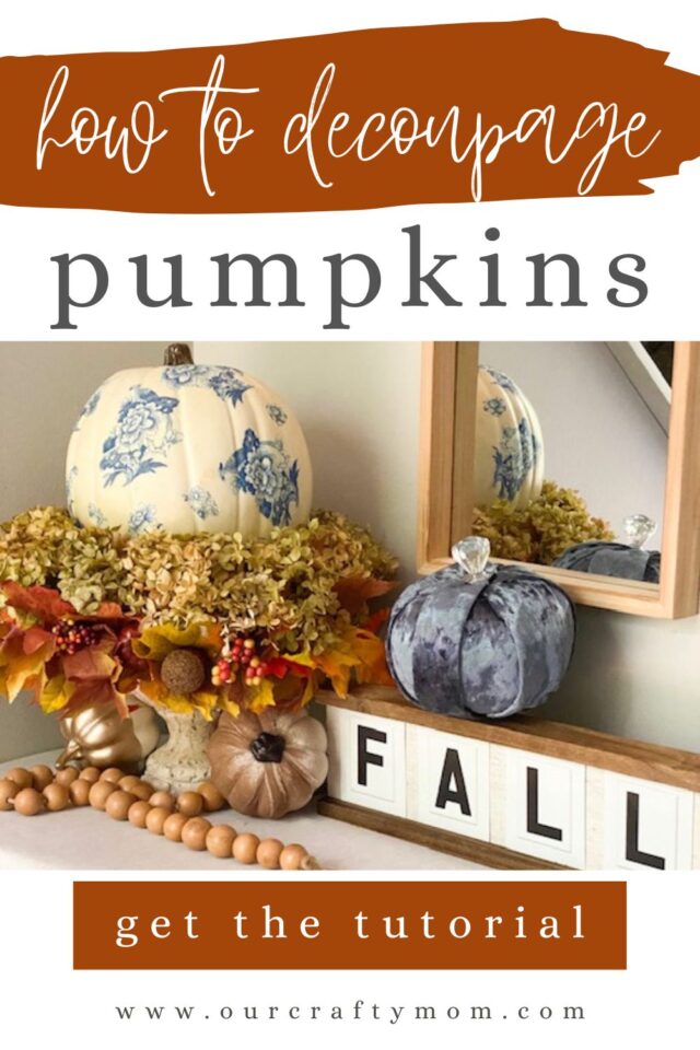 DIY Chinoiserie Pumpkin Fall Centerpiece With Hydrangeas