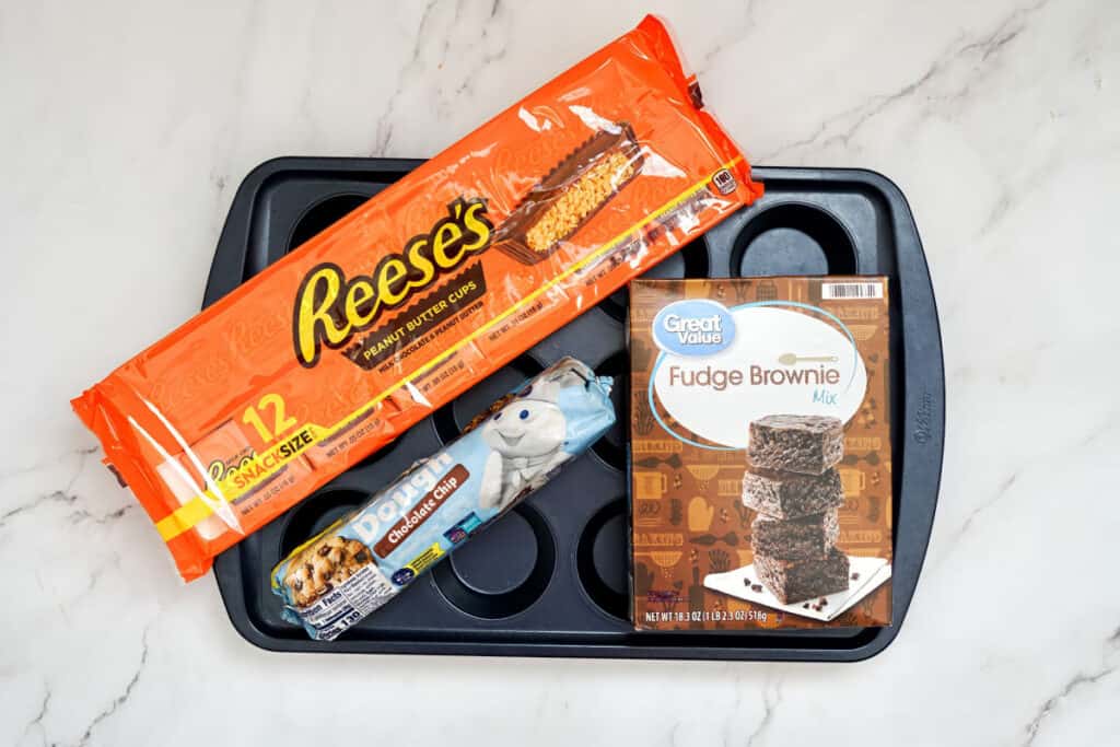 ingredients for reeses peanut butter cup cookies