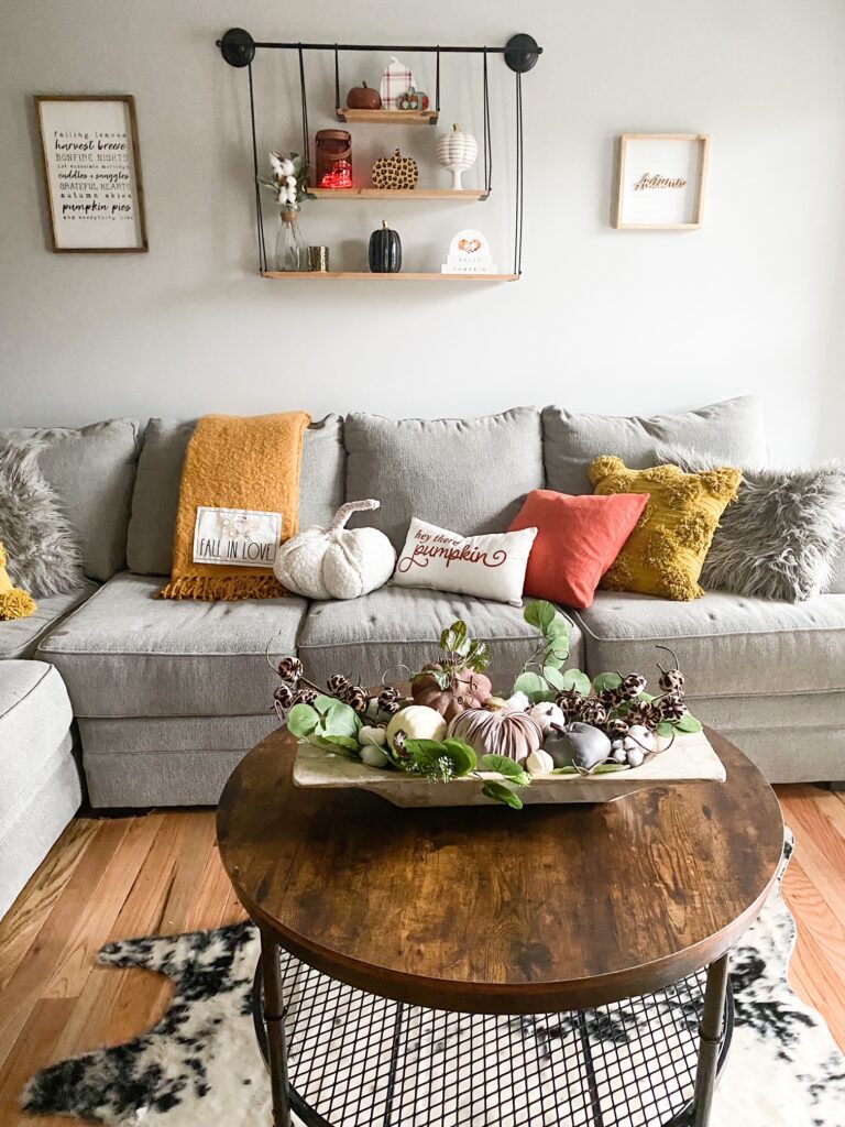 Fall decor in living room