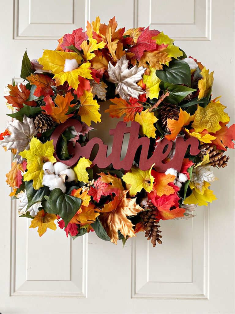 fall wreath in autumn colors