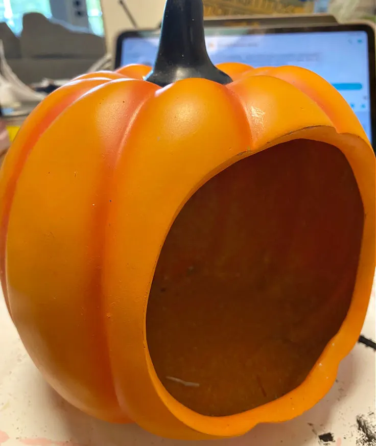 orange ceramic pumpkin before stain