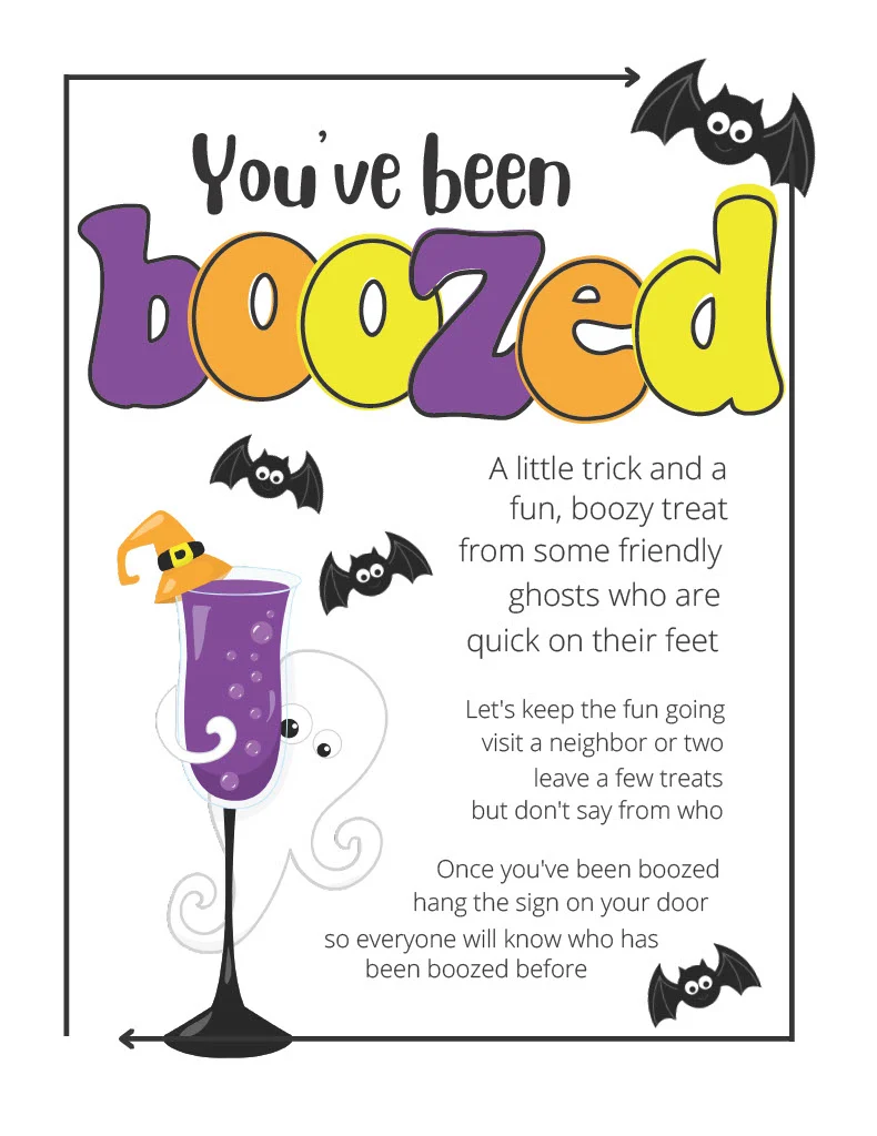 you've been boozed printables