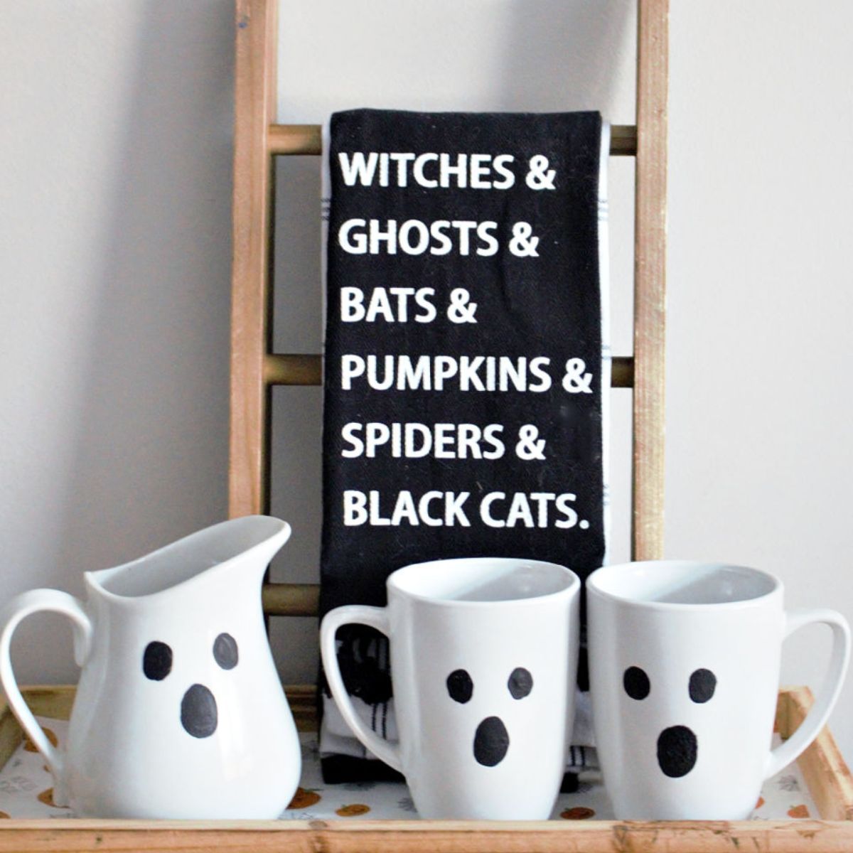 pottery barn inspired ghost mugs using dollar tree supplies