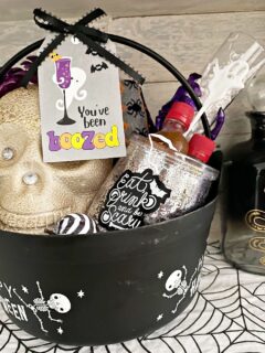 spooky basket with you've been booed tag