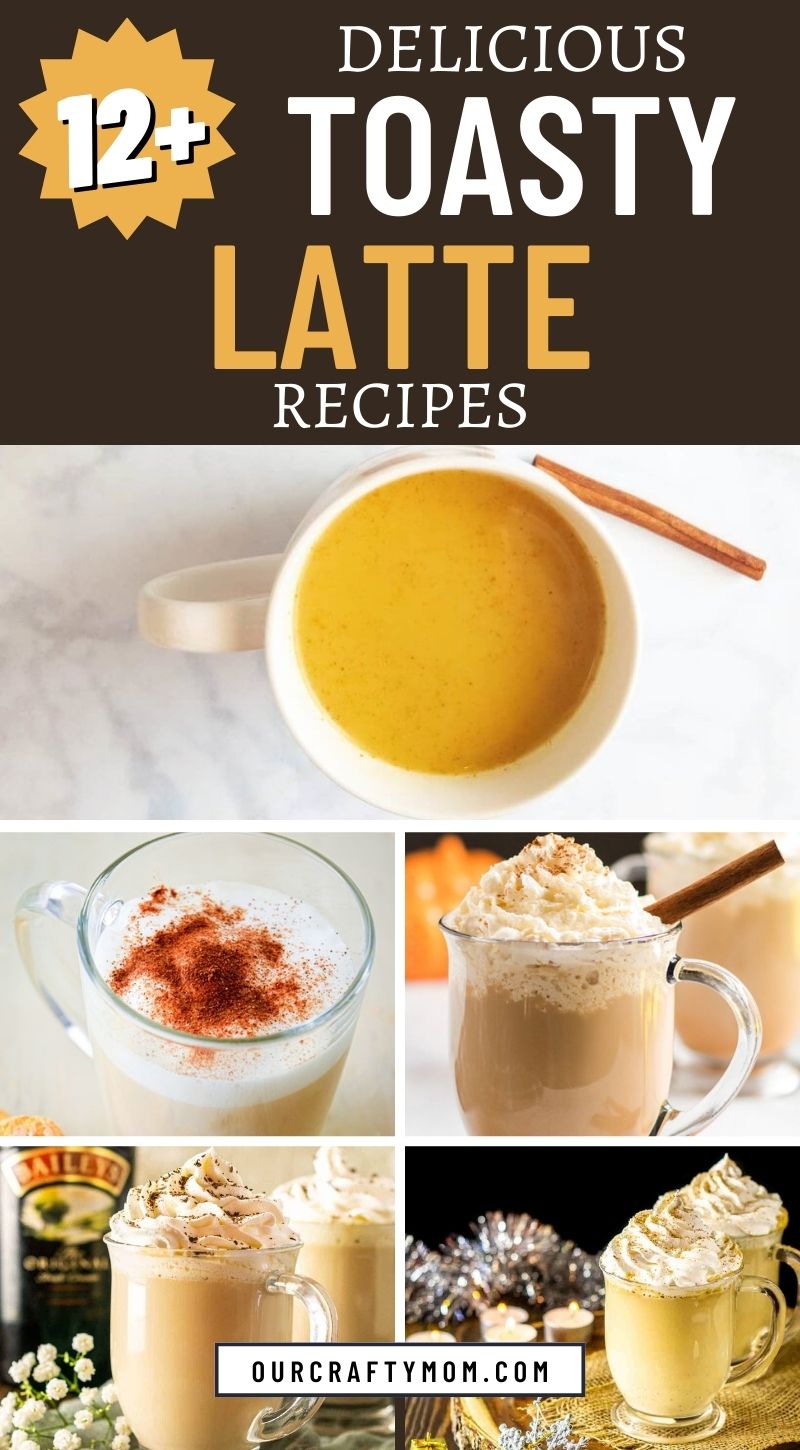 12 toasty latte recipes pin collage
