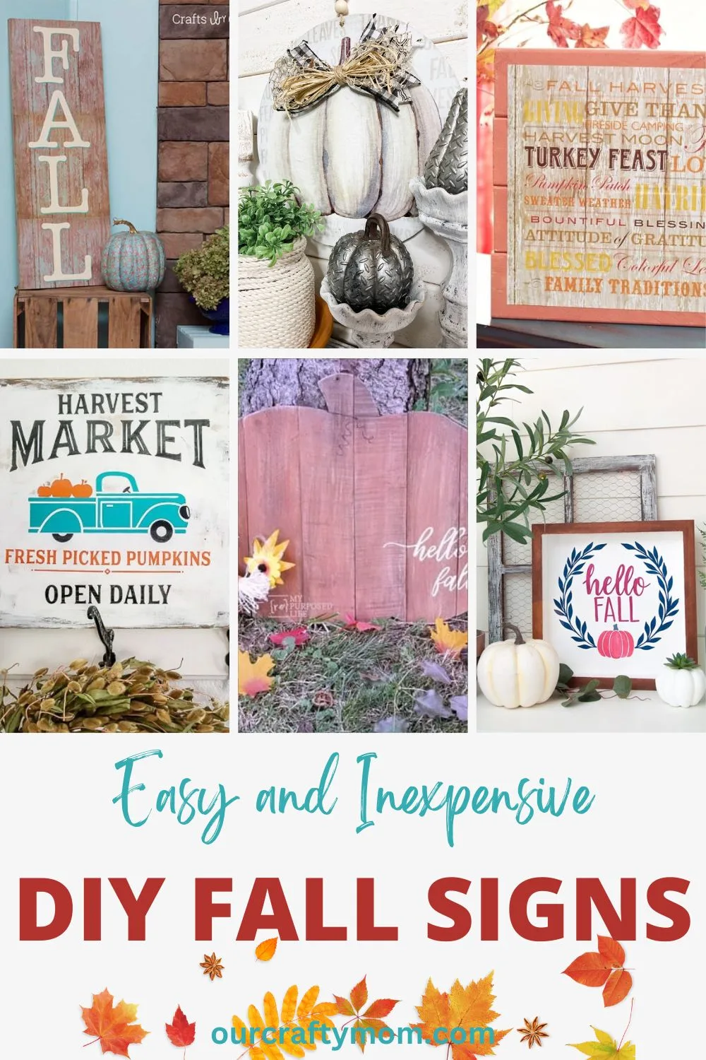 diy fall signs pin collage with text overlay