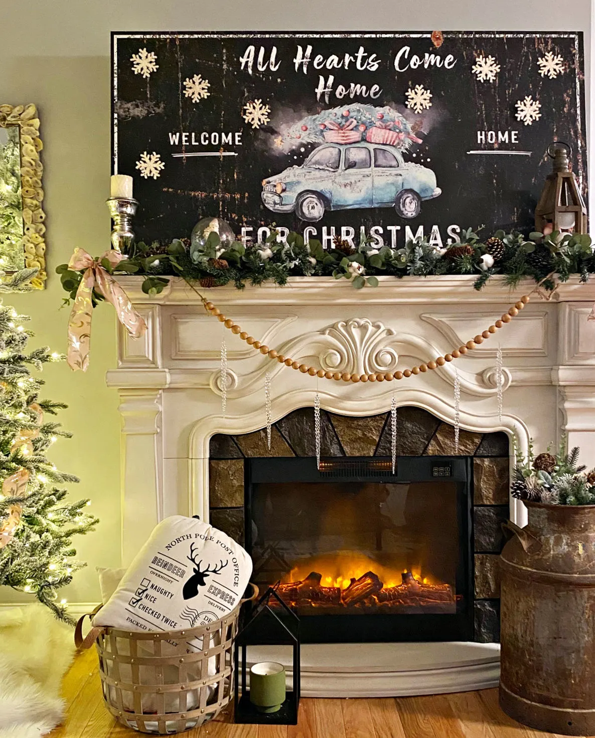 Vintage Inspired Cozy Cottage Style Christmas Home Tour - Shiplap