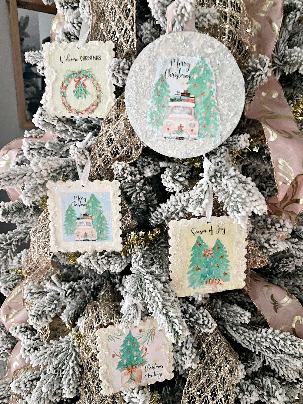 decoupage Christmas ornaments