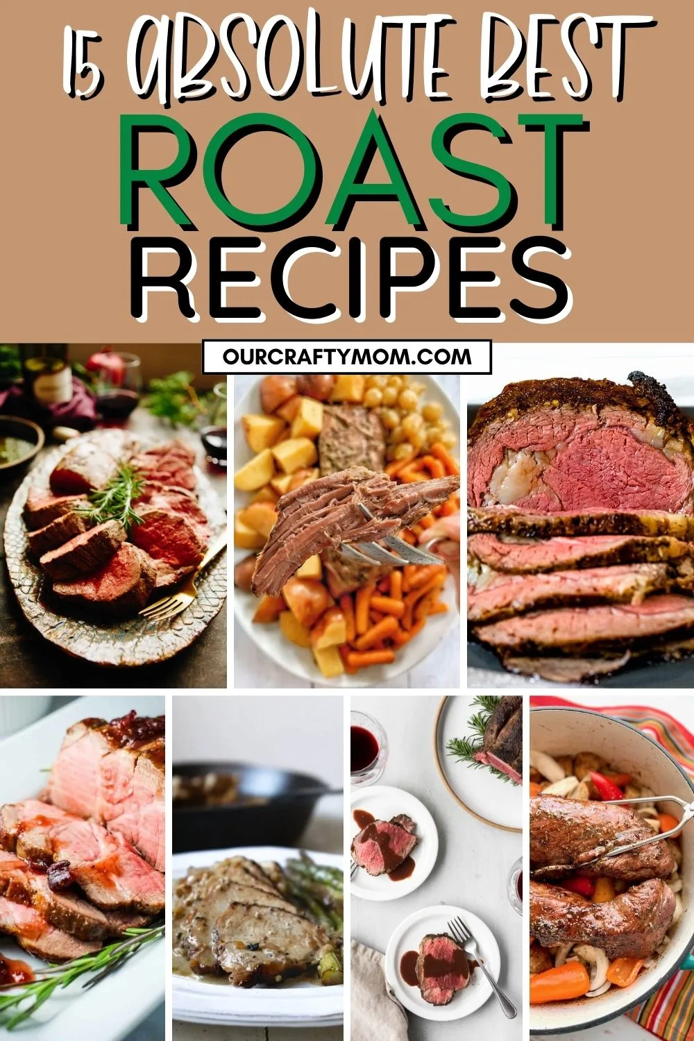 15 best roast recipes pin collage with text