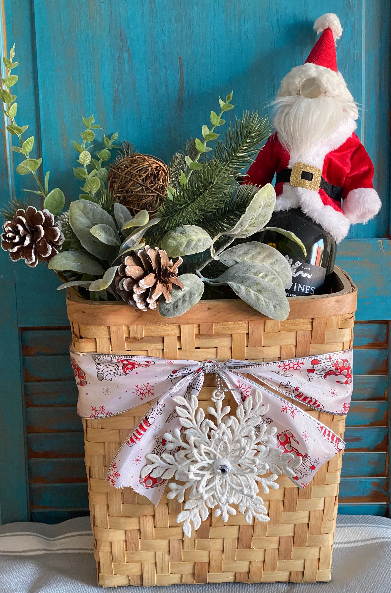 hostess gift basket with gnome