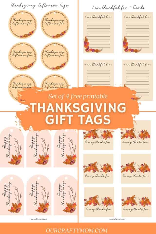 Thanksgiving Gift Tags - 4 Free Printable Designs