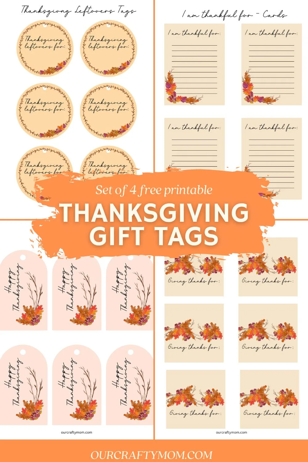 thanksgiving gift tags printables pin collage with text overlay