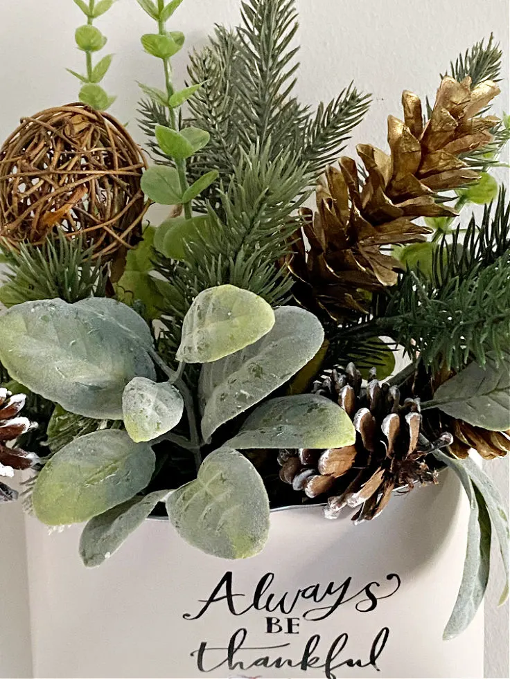faux greenery from Decocrated winter box