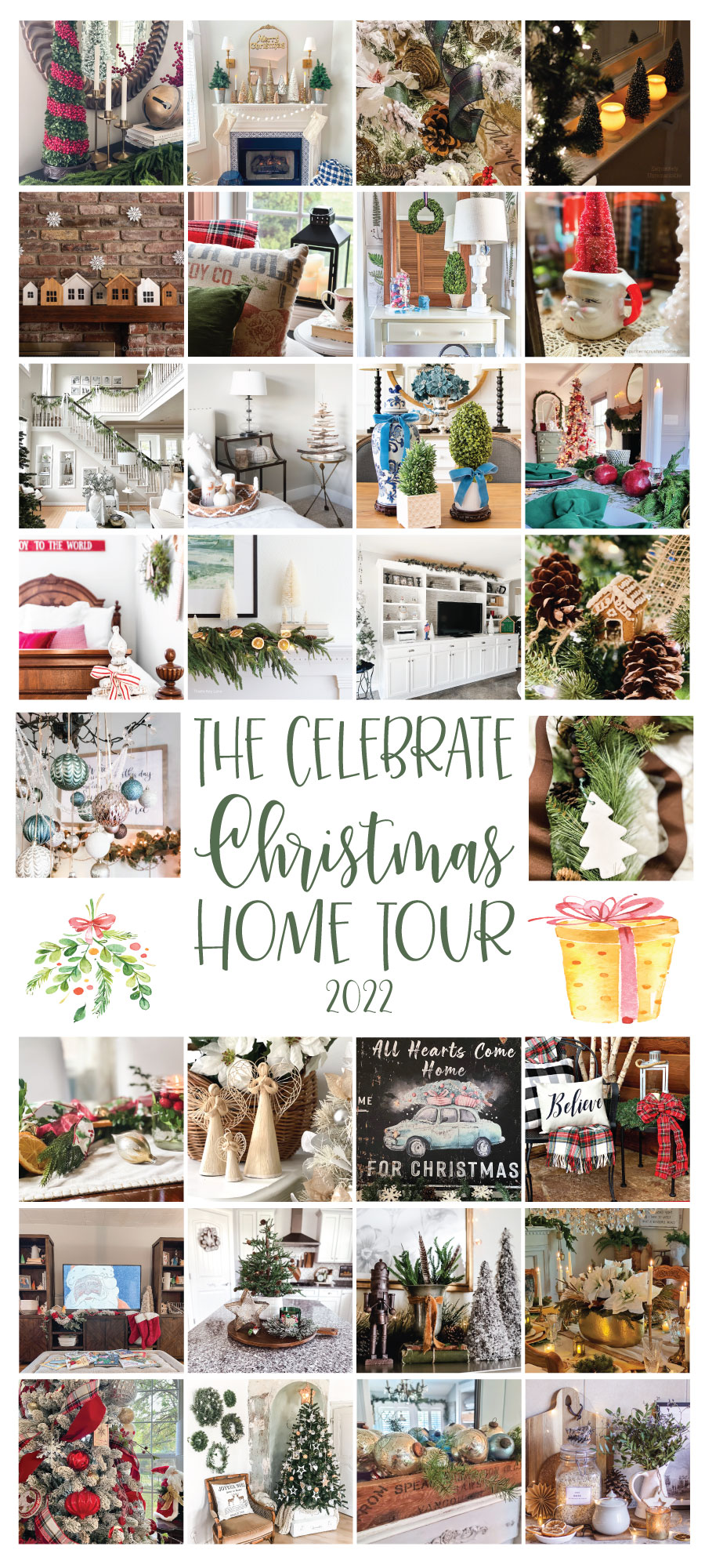 Celebrate Christmas pin collage
