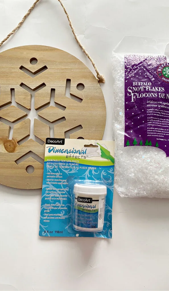 supplies for wooden snowflake