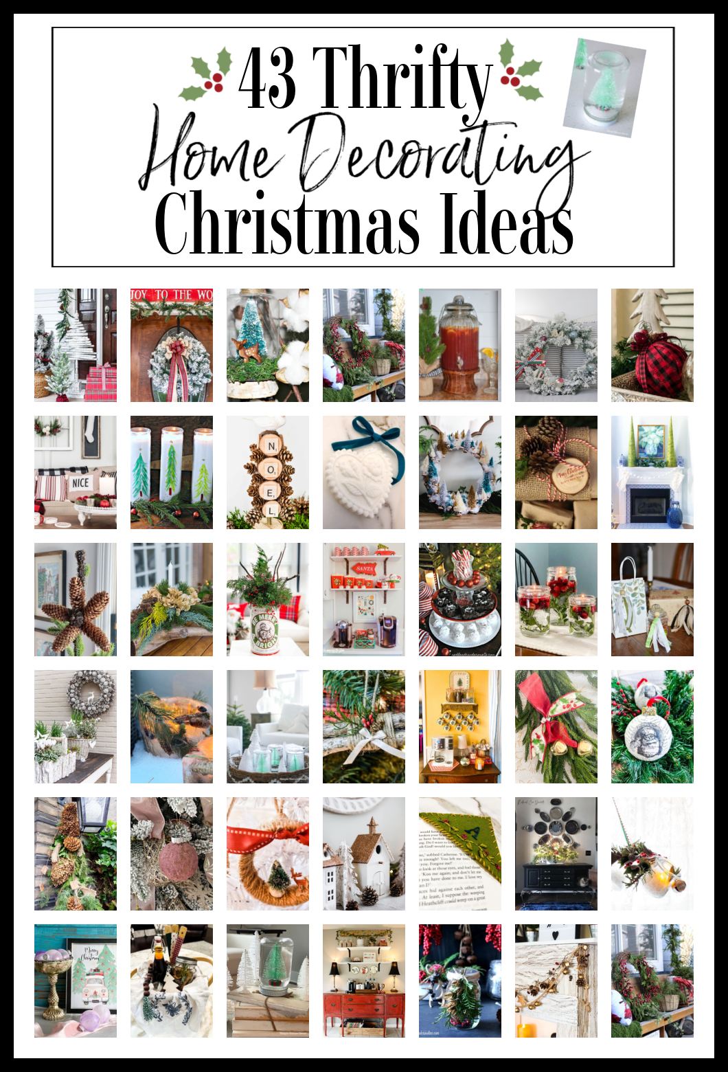 thrifty home decorating Christmas ideas pin collage