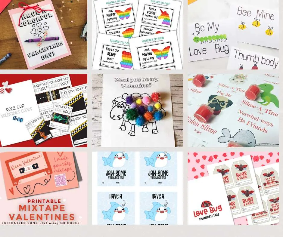 printable valentines day cards for kids