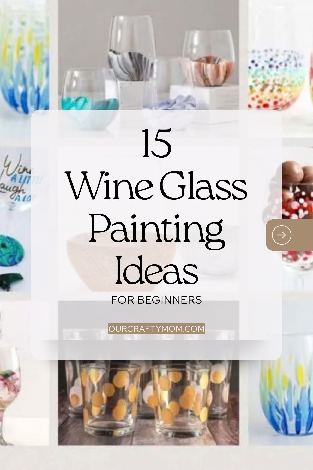 Wine Glass Painting Ideas For Beginners Collage