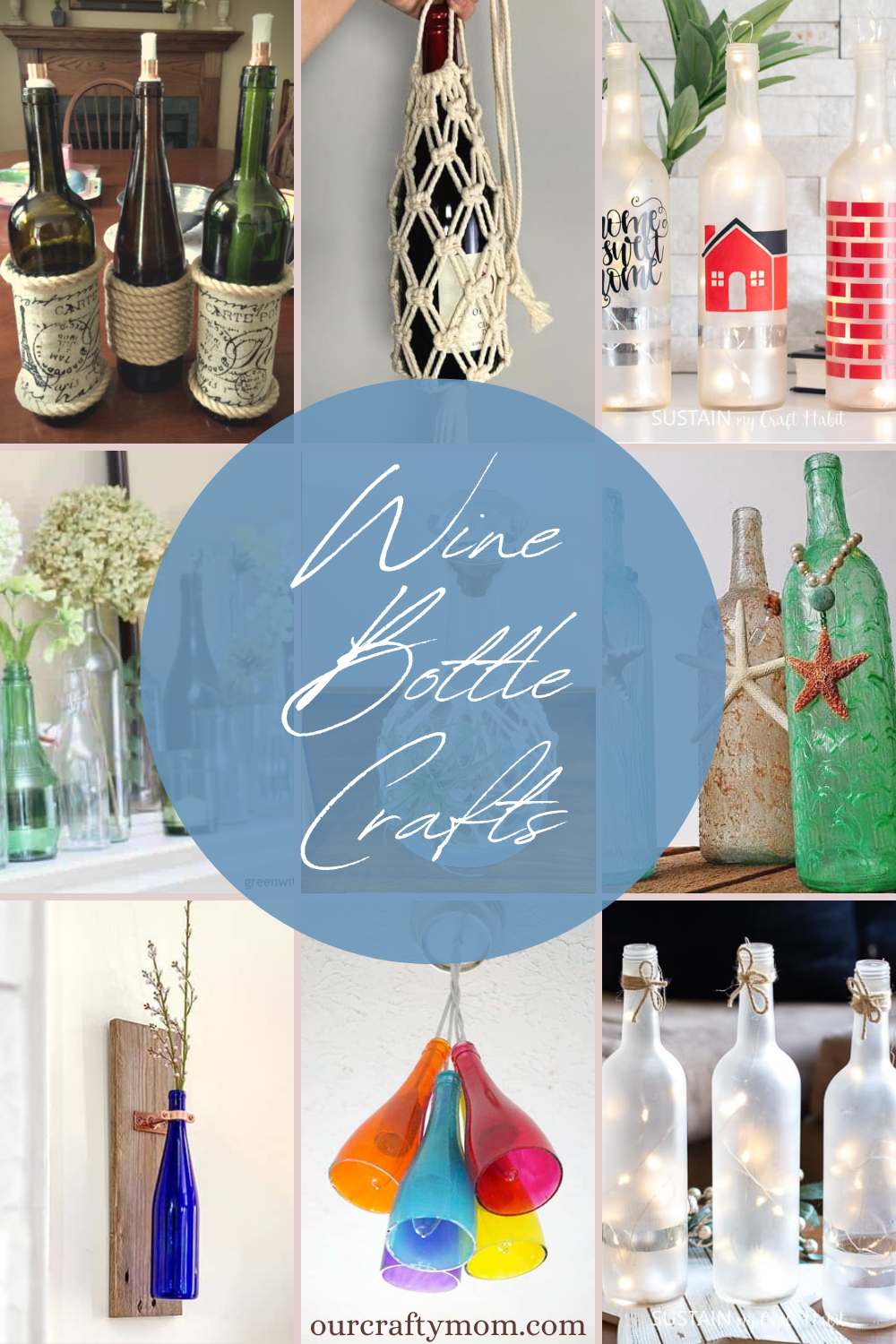 crafts for wine bottles pin collage