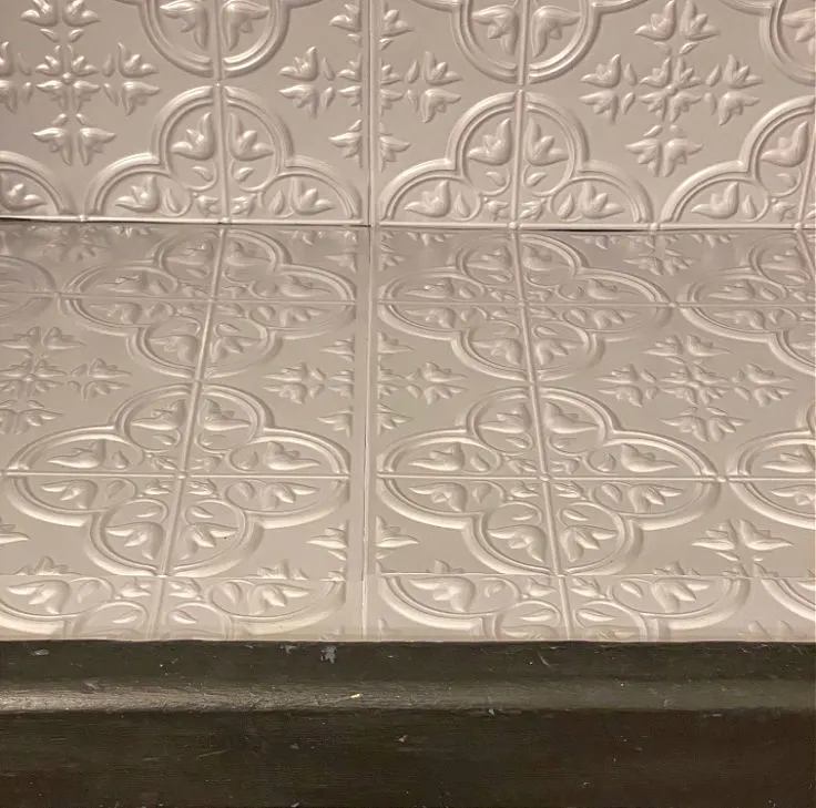 peel and stick tile on buffet