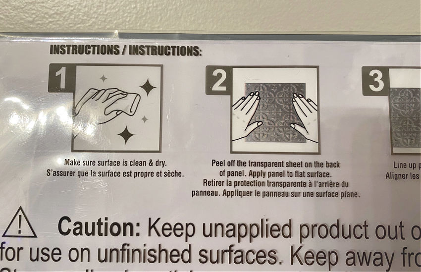 instructions on peel and stick tile