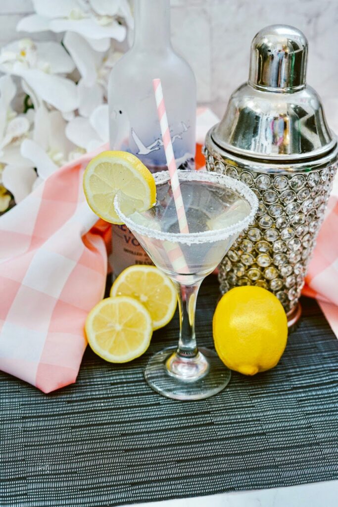 lemon drop martini on table