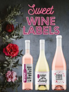 wine labels pin with text