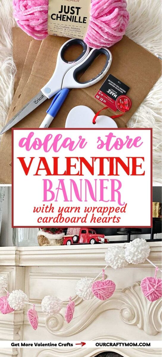 Quick and Easy Yarn Wrapped Hearts Valentine Garland