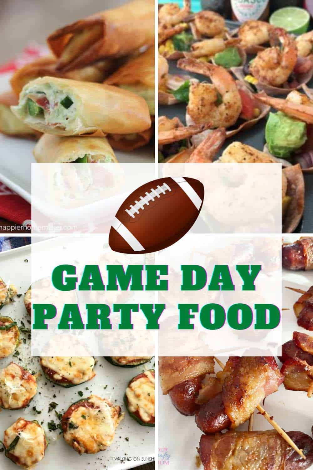 game day party food pin collage