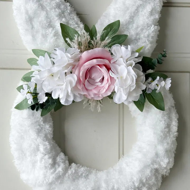 bunny wreath on door