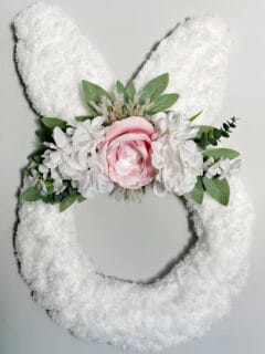 easter bunny wreath on wall