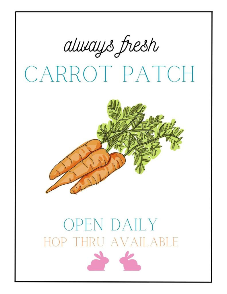 farmhouse carrot patch printable