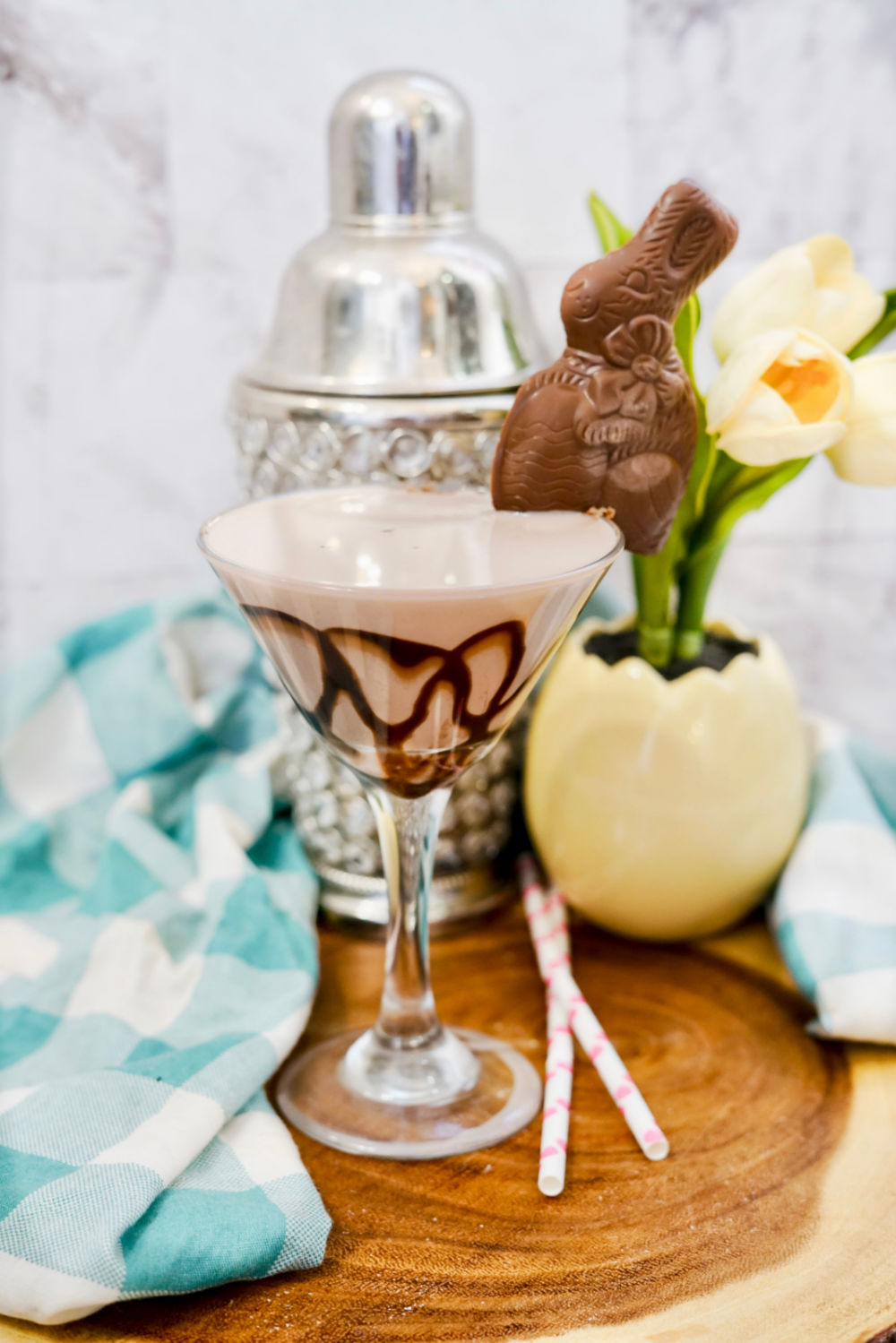 close up of chocolate easter martini