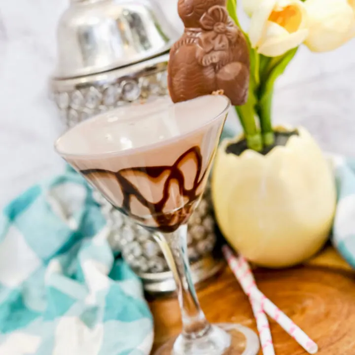 chocolate martini with bunny and shaker