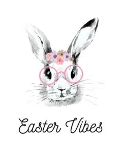 easter vibes bunny with glasses