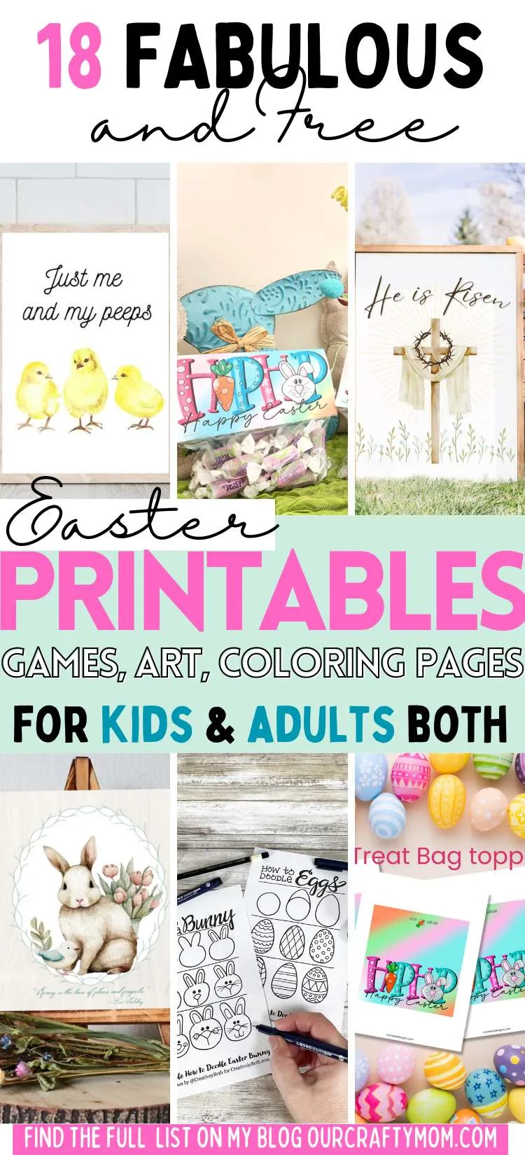 pin collage of free Easter printables