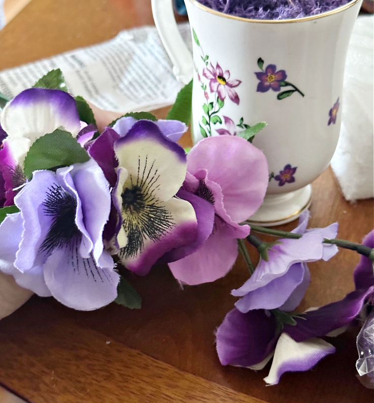 pansies for tea cup planter