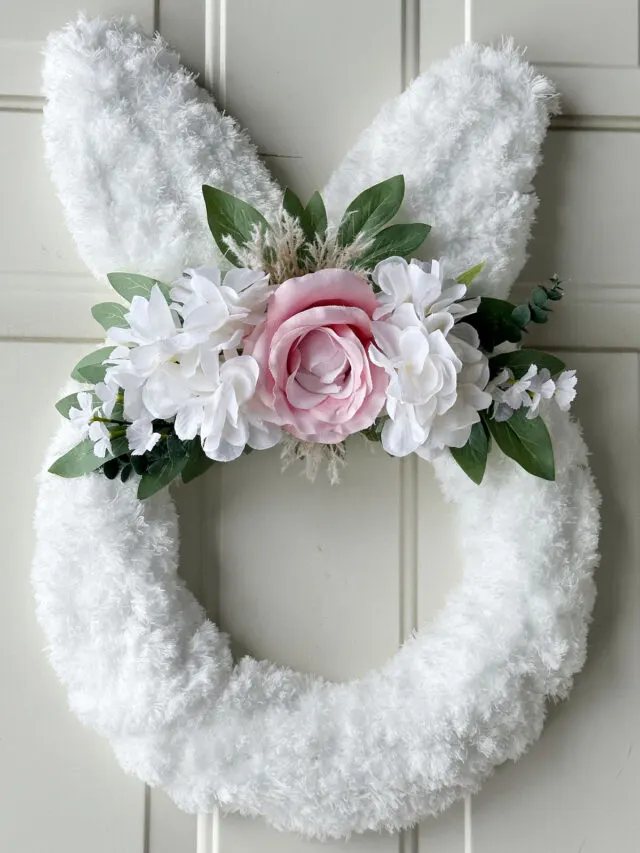 bunny wreath on door