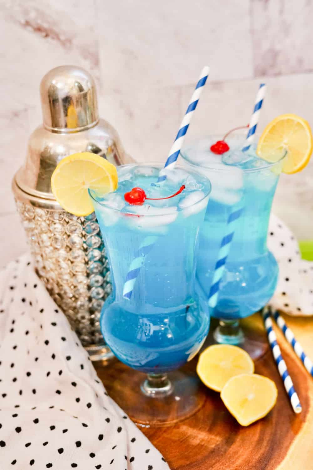 blue long island ice tea with shaker