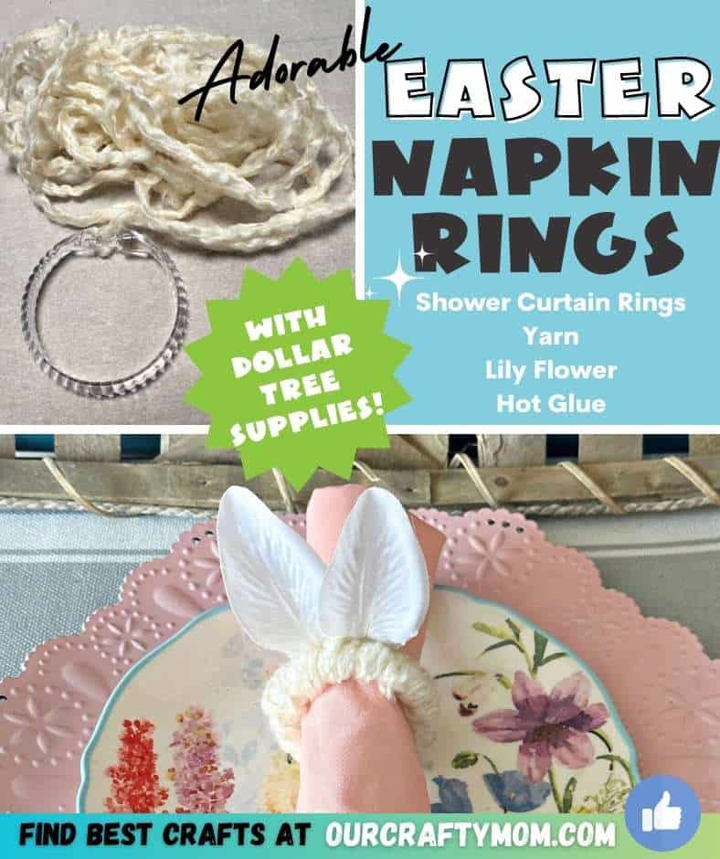 easter bunny napkin rings on table