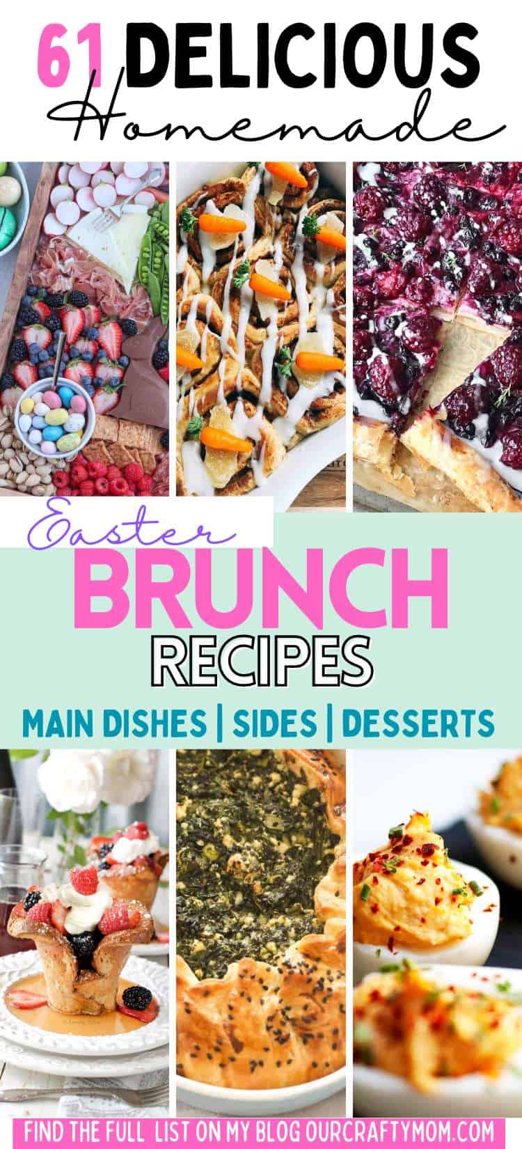 Easter brunch recipes pin collage with text overlay