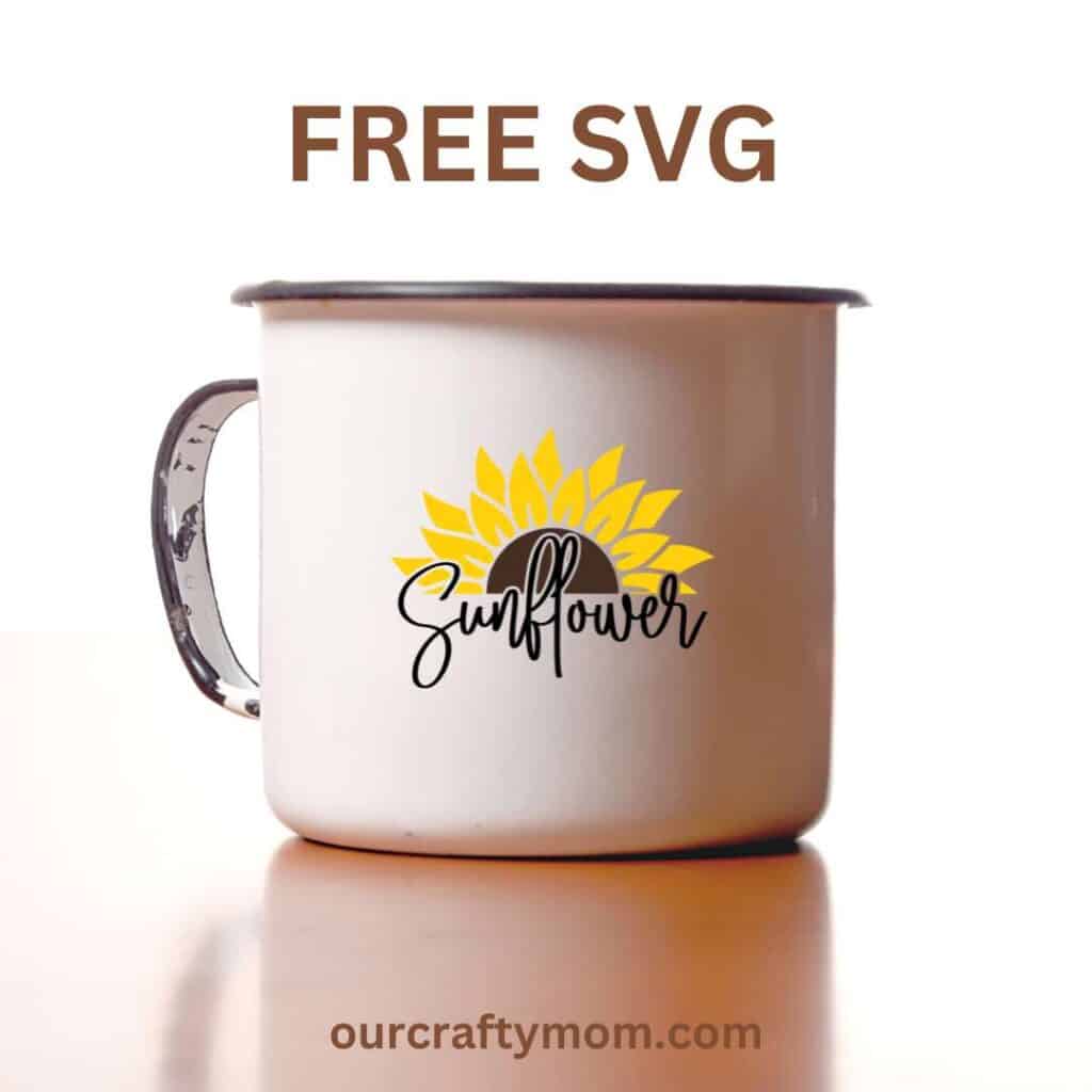 sunflower svg on coffee mug