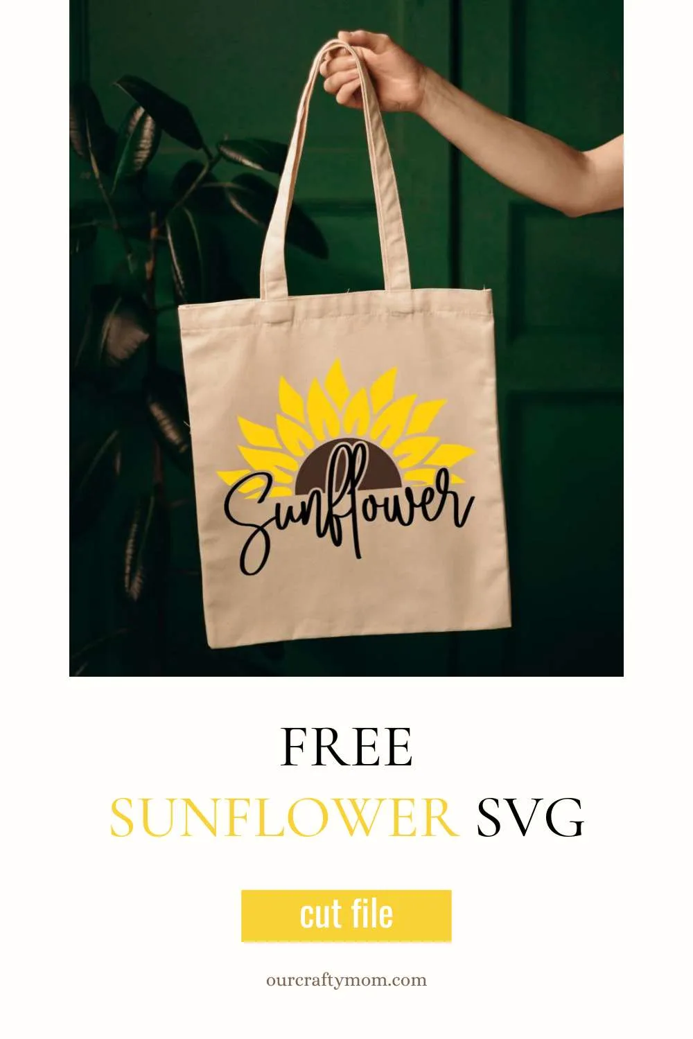 sunflower svg on tote bag