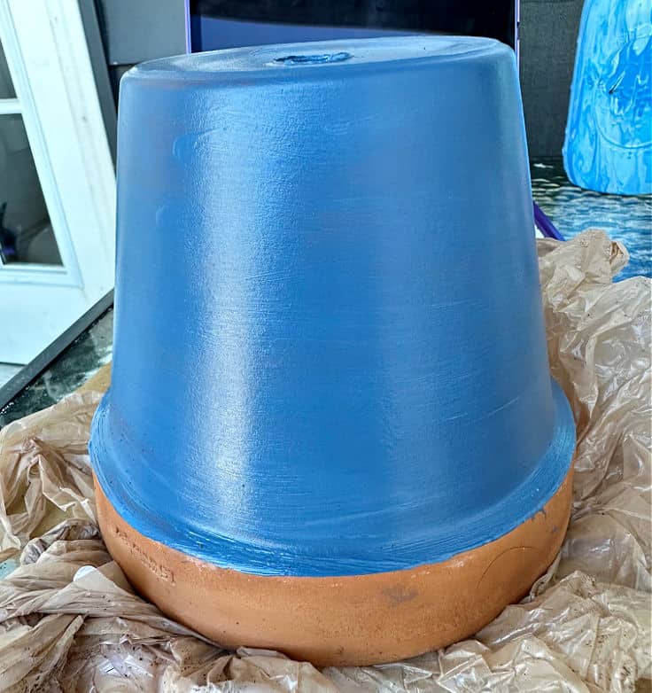 flower pot with two coats of paint