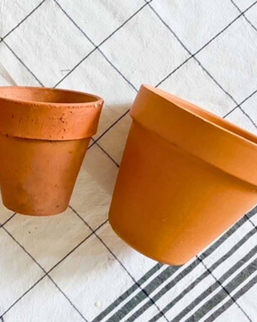 terracotta pots before painting