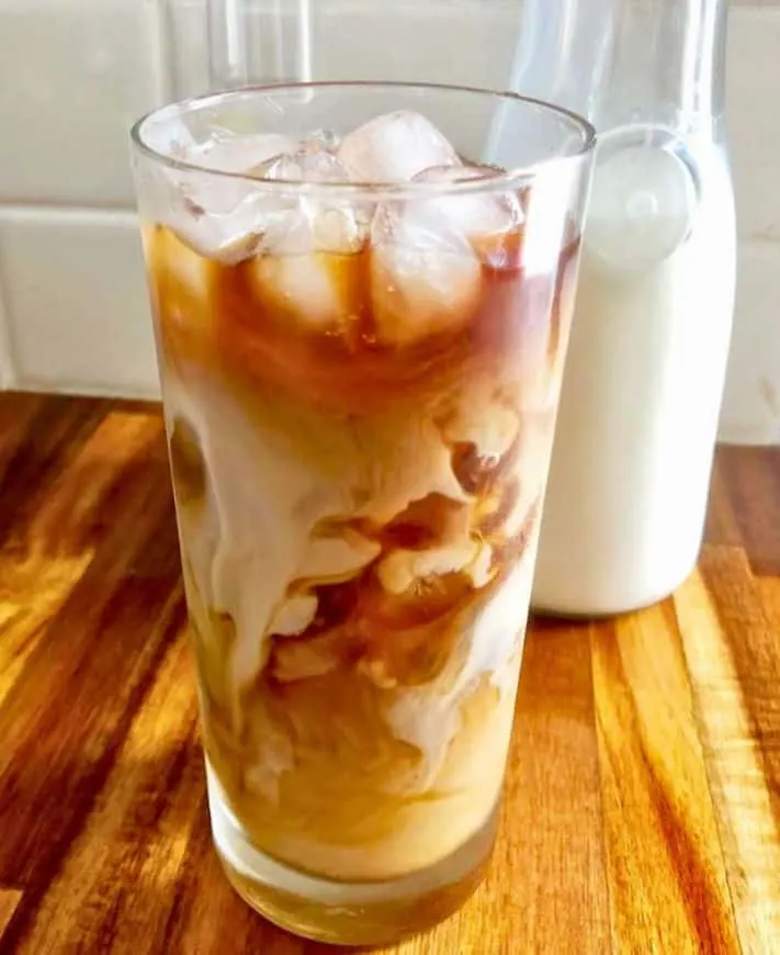 Cold Brew Coffee Whiskey Cocktail with cream