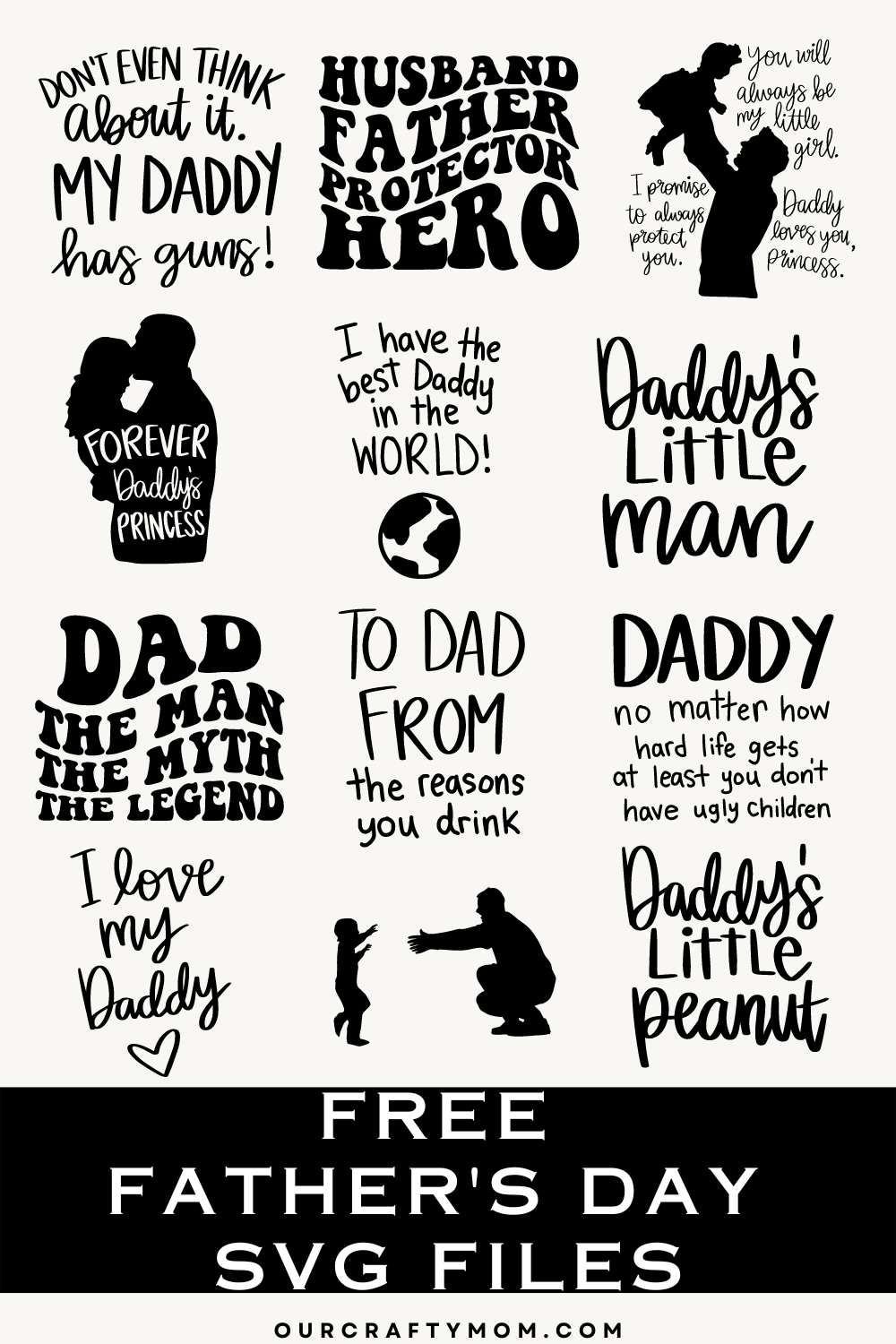 fathers day svg files pin collage with text