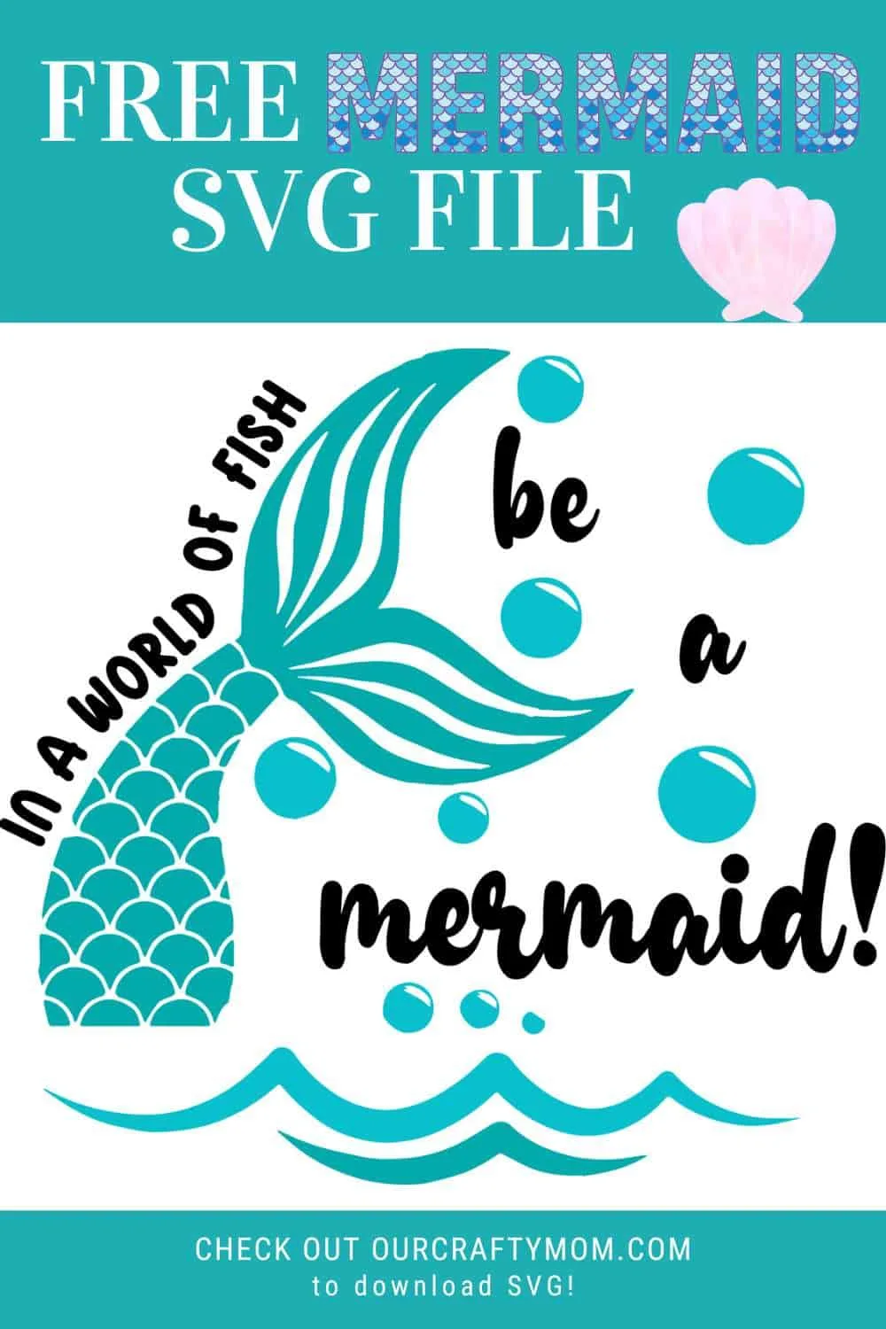 mermaid pin with text overlay