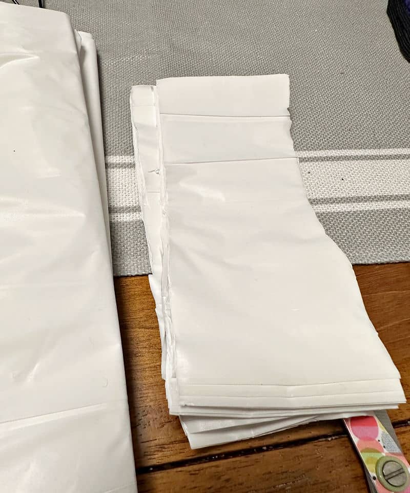 white plastic tablecloths