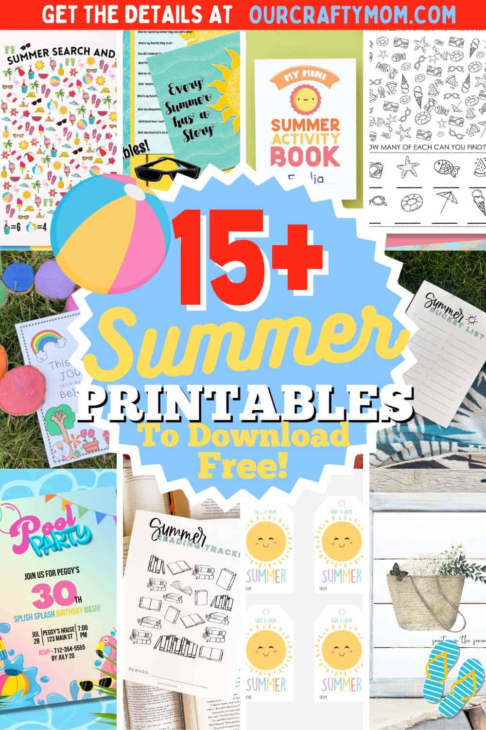 summer printables pin collage with text